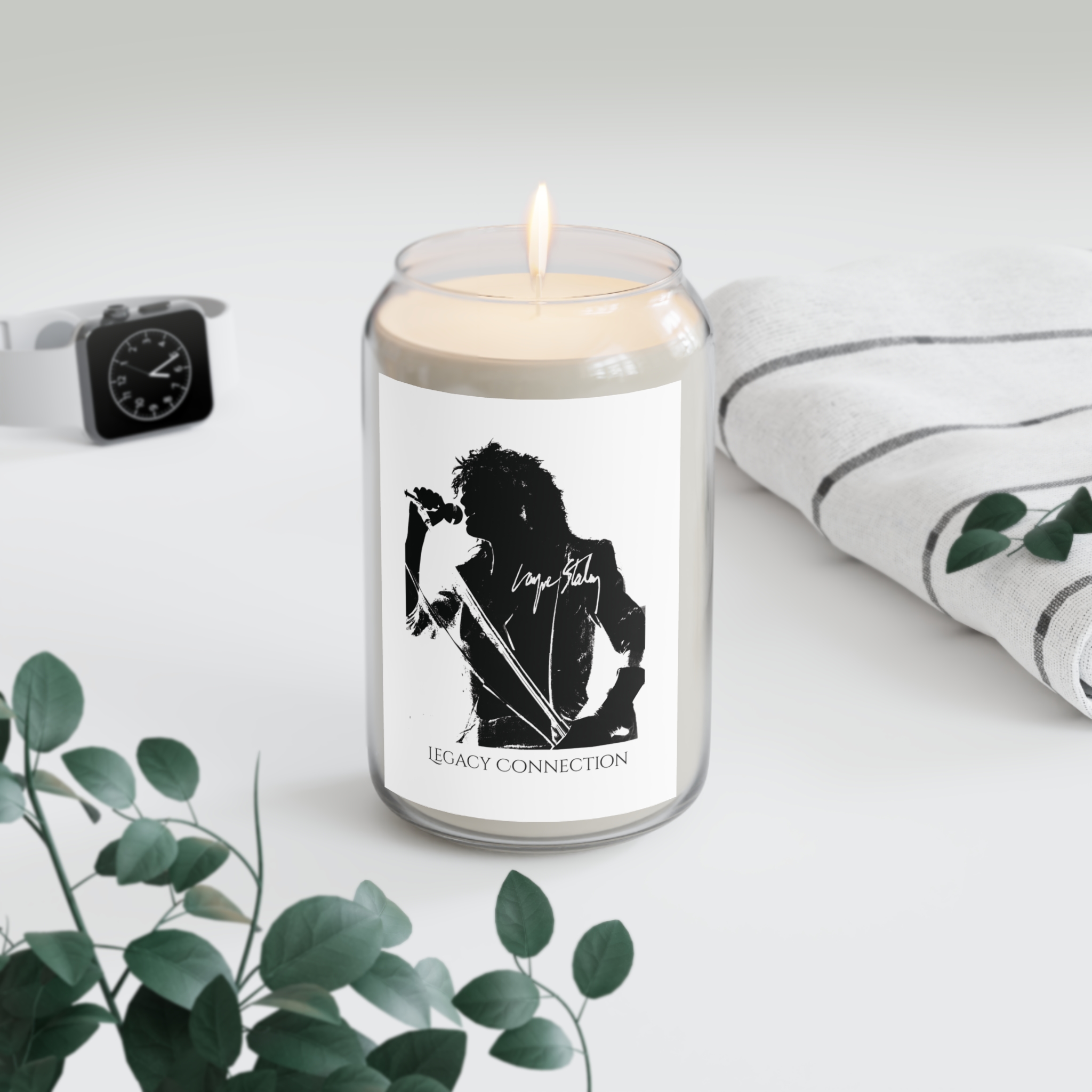 Layne Staley - Legacy Connection - Soy Candle 13.75oz — 'Legacy Connection' Black & White Musician Design - Image 4
