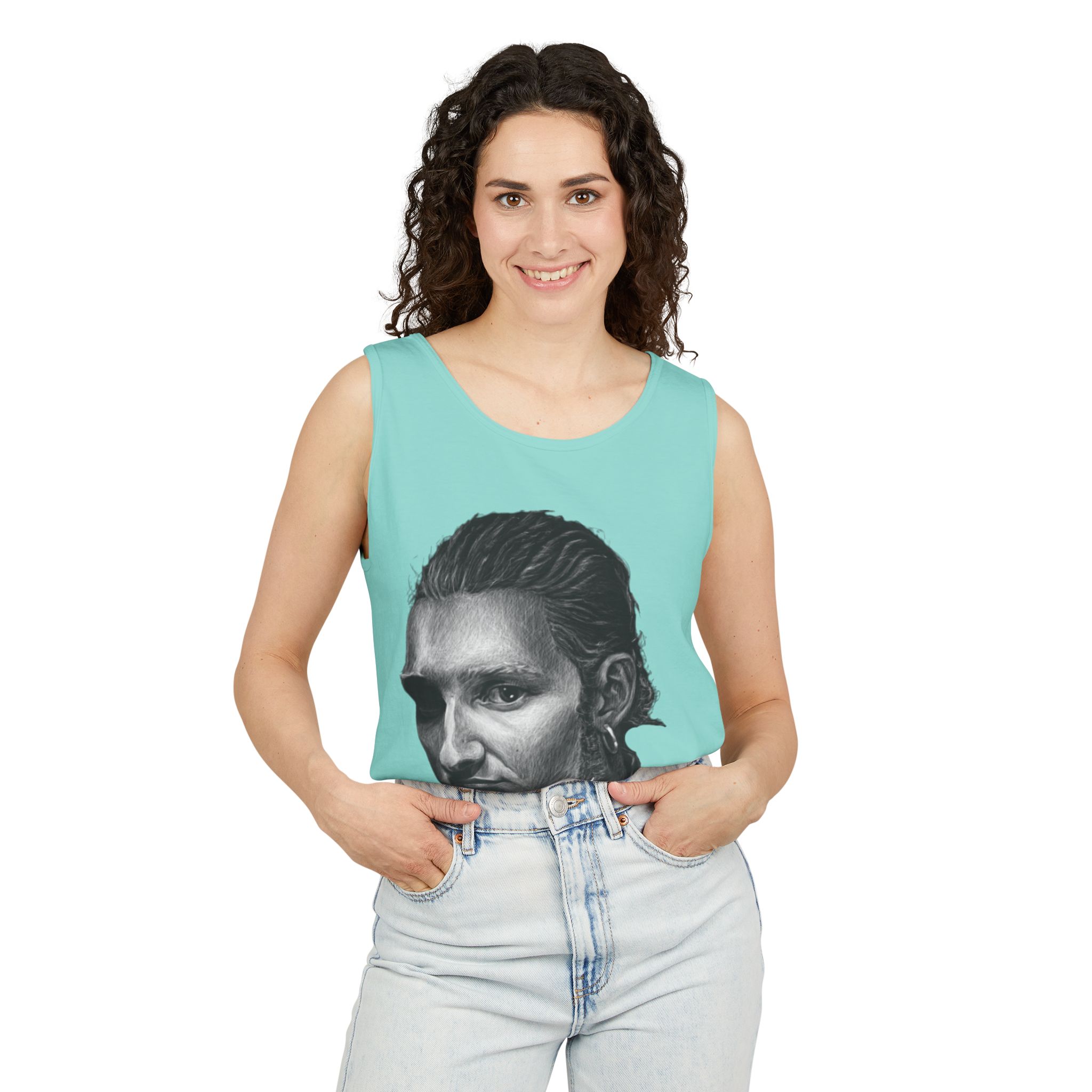 Layne Staley - Portrait Tank Top – Official Tribute Tank | Unisex Garment-Dyed Cotton - Image 8