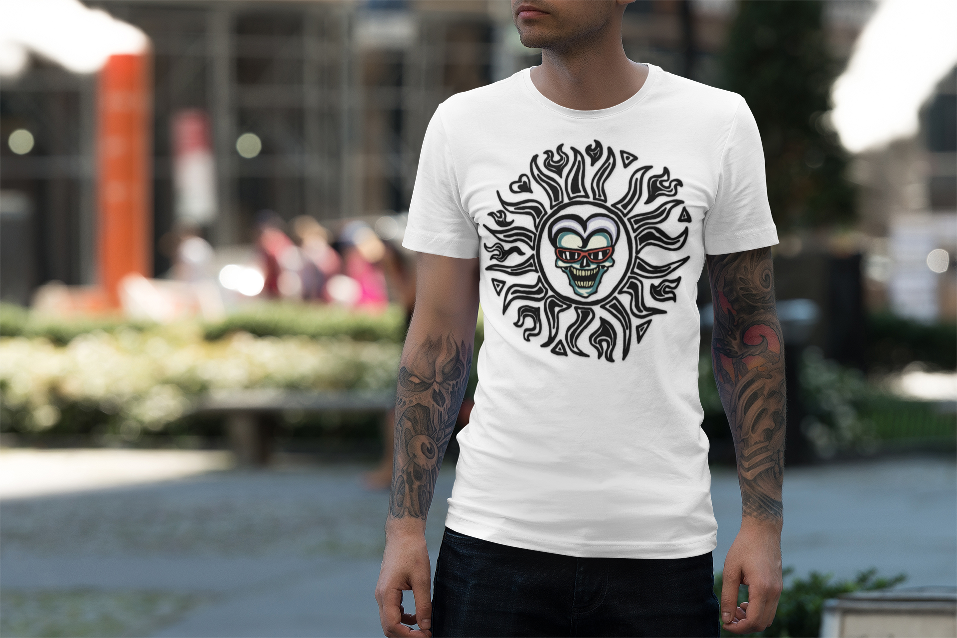 Layne Staley - V-Neck Tee — Wayne Stanley Signature Sunheart Design - Image 2
