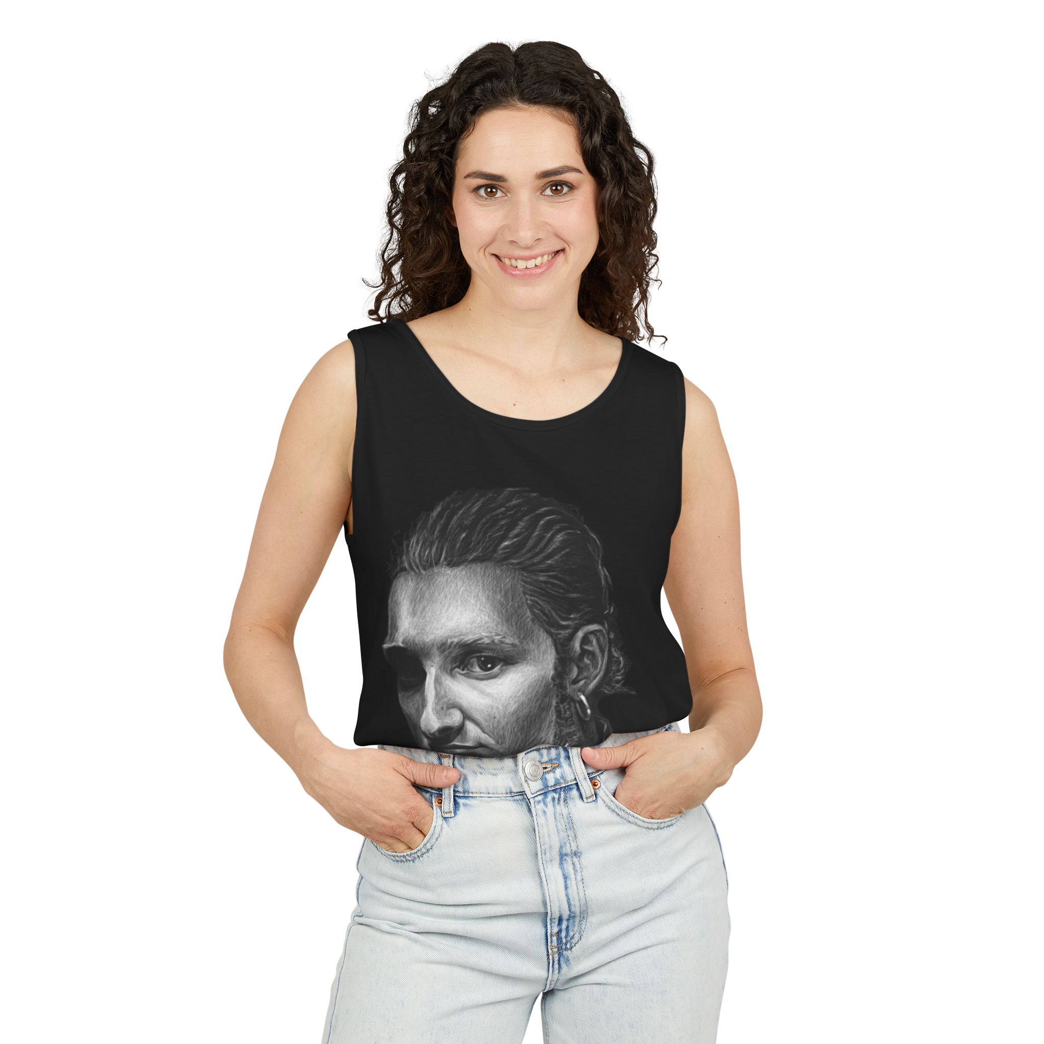 Layne Staley - Portrait Tank Top – Official Tribute Tank | Unisex Garment-Dyed Cotton - Image 12