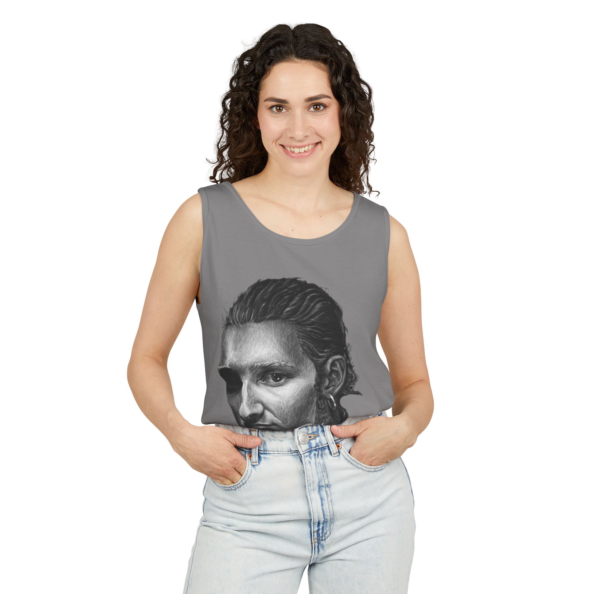 Layne Staley - Portrait Tank Top – Official Tribute Tank | Unisex Garment-Dyed Cotton - Image 2